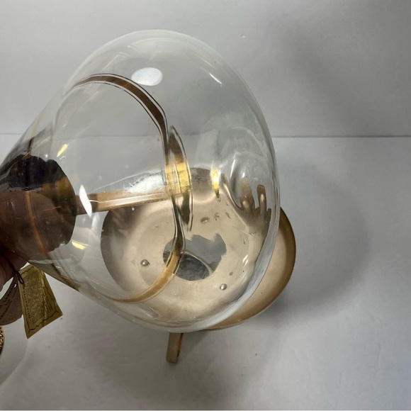 Vtg Mid-Century INLAND Glass Carafe‎ & Warmer 22k Gold Trim Coffee Pot Cork Lid - Picture 10 of 13